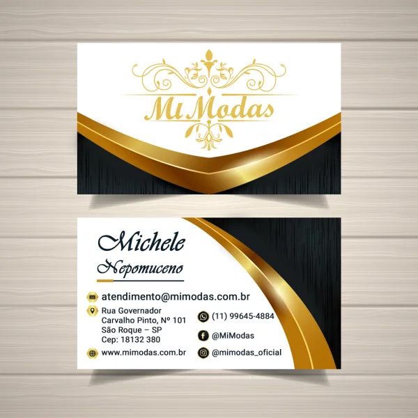 Criação de Cartão de Visita para Loja de Roupa: Sofisticação e Autoridade