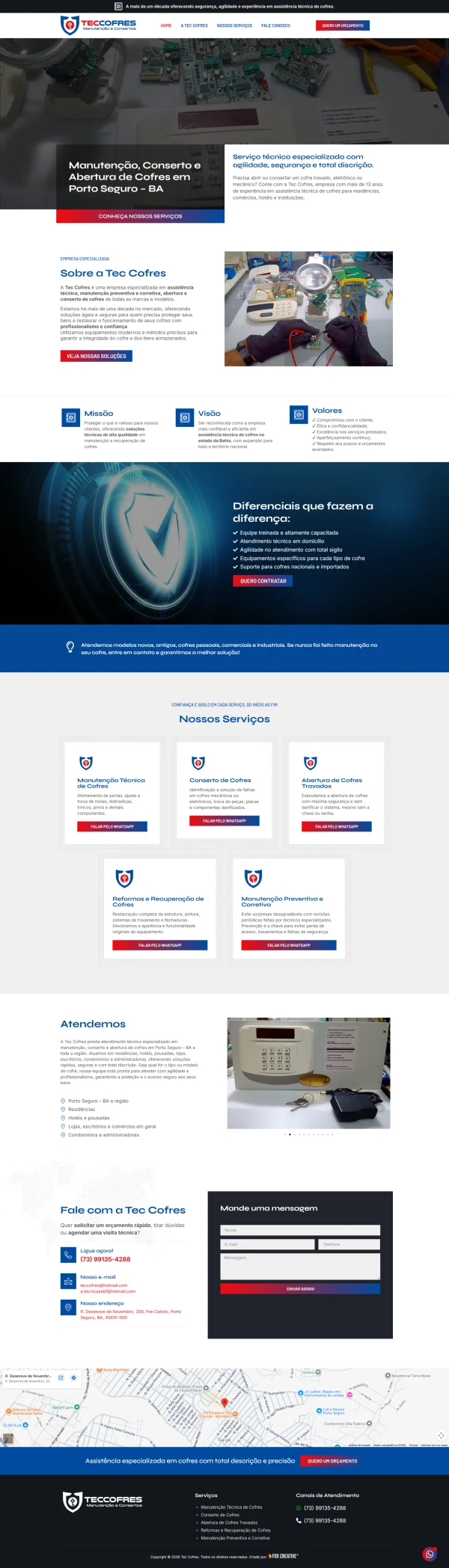 Criação de Site para Manutenção de Cofres: Segurança e Conversão